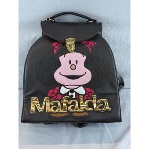 Mafalda Black Backpack Purse Handmade in Mexico – Unique Design
